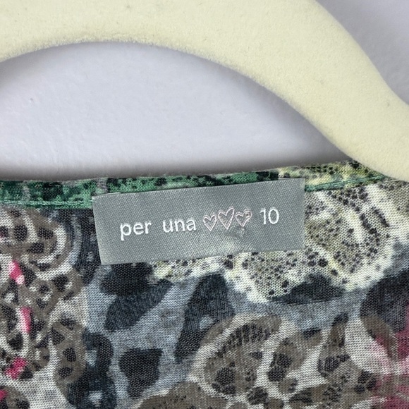 Per Una Casual Multicoloured Floral Patterned 3/4 Sleeve Top Size 10 - Picture 3 of 12
